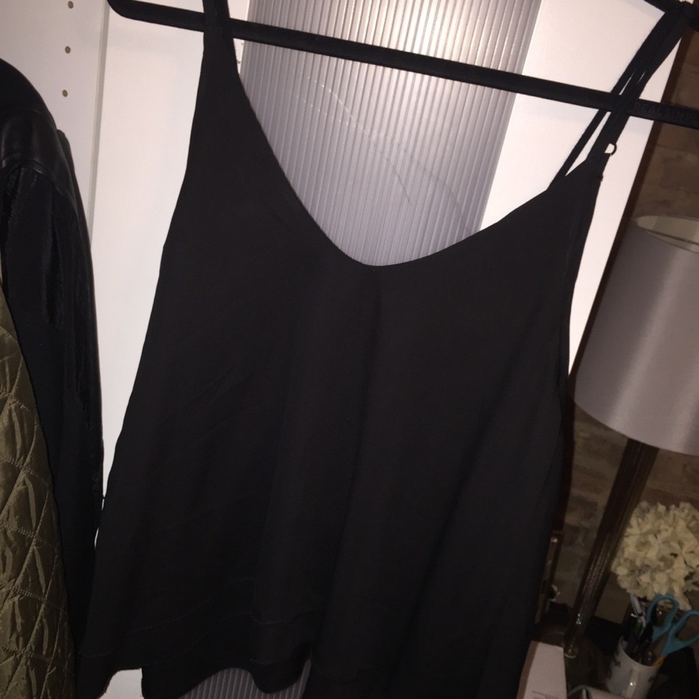 Black chiffon flowy blouse